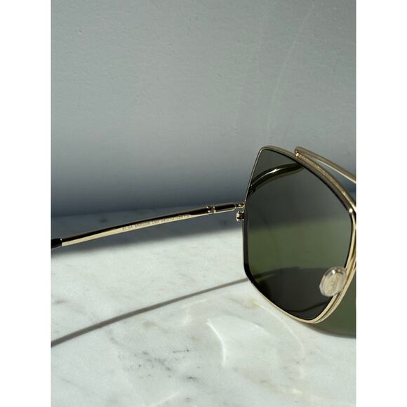 NEW Max Mara MM0006/S Oversized Sunglasses in Gold Green - Picture 4 of 6